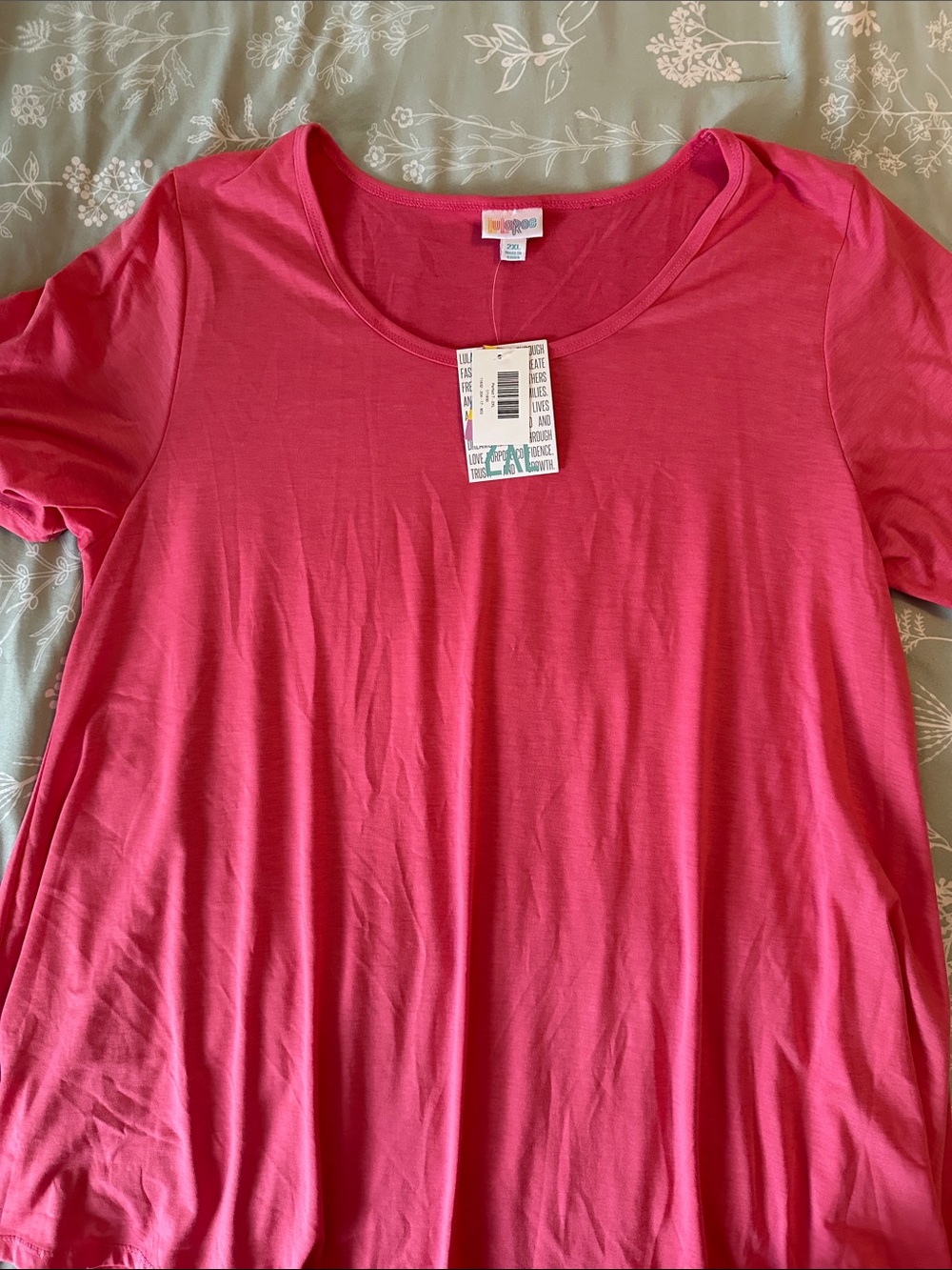 LuLaRoe Short Sleeve Scoop Neck Tee - Bright Pink